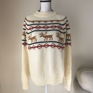 Sigallo Creme Knitted Moose Sweater